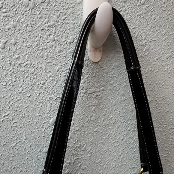 Coach Plaid Wool with Black Patent Leather Trim - Picture 10 of 14